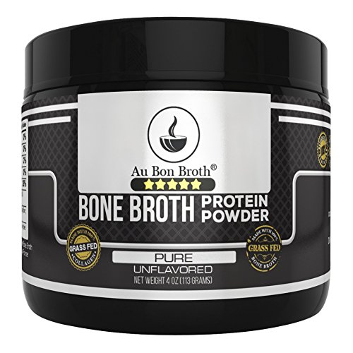 Genuine Grass Fed Organic Bone Broth Protein Powder Collagen 4oz. Pure/Unflavored 7 Servings, Mixes Instantly, Gluten Free, Pasture Raised, 100% Sourced, Made in USA, NOT from Concentrate (Sample Size