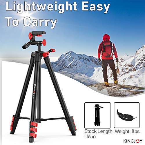KINGJOY Phone Tripod Camera Stand with Remote Mini Lightweight Universal DSLR Tripod 360° Panorama 55\