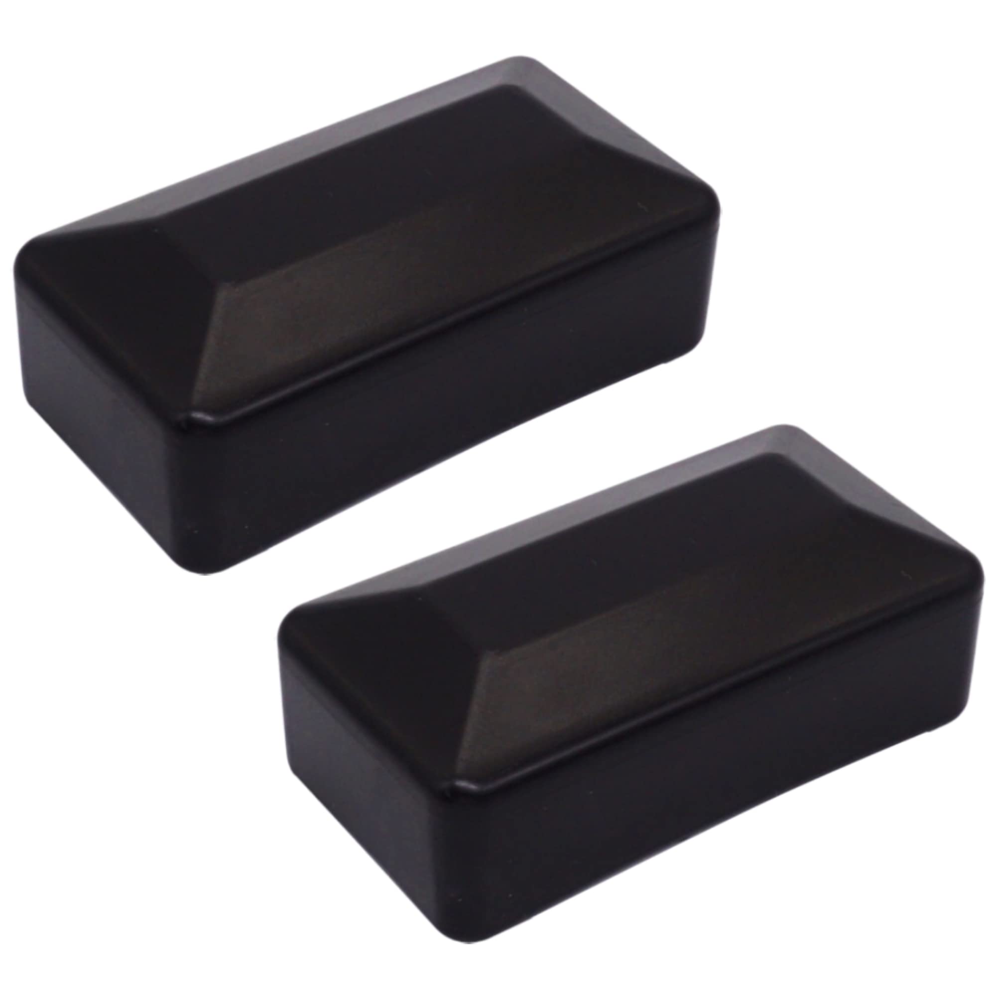 SKIR'CO (2 pcs) Fence Post Caps, Rectangular Black Plastic Caps 40 x 80 mm, Fence Post Covers, Jet Black RAL 9005 Colour