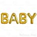 40 Inch Jumbo Helium Foil Mylar Balloons Banner (Premium Quality) for Baby Shower Party, Glossy Gold, Letters BABY