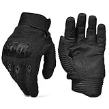 REEBOW TACTICAL Army Military Hard Knuckle Tactical Combat Full Finger Gloves, Large, Black