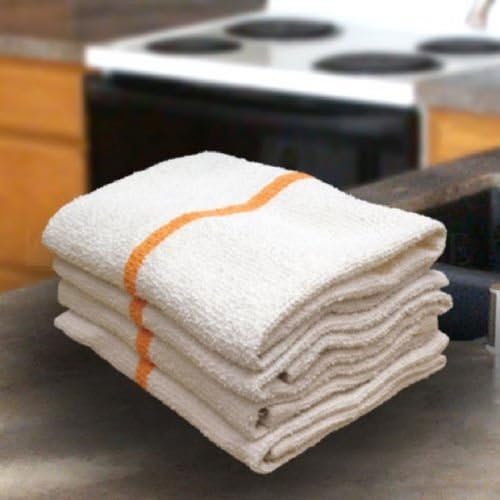 60 Gold/orange Stripe BAR Mops Restaurant Kitchen Commercial Towels 30oz By OMNI LINENS