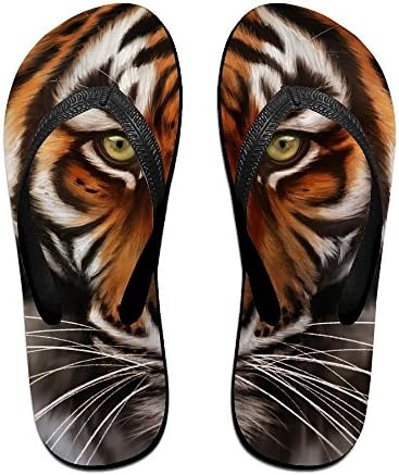 Couple Flip Flops Tiger Print Chic Sandals Slipper Rubber Non-Slip Spa Thong Slippers