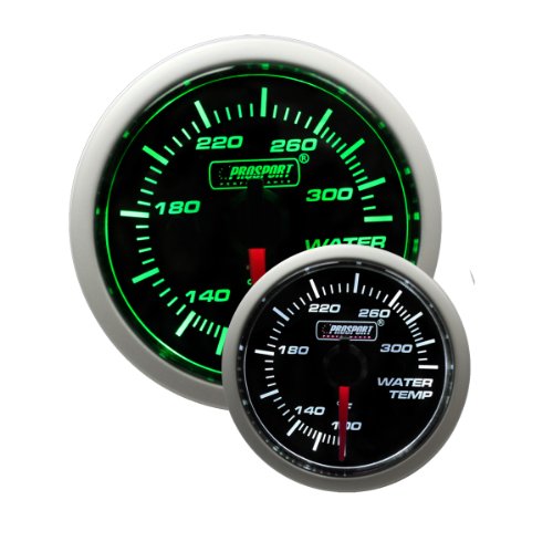 Water Temperature Gauge- Electrical Green/white Performance Series 52mm (2 1/16