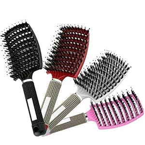 Detangling-Nylon-Bristle-Brush-Curved-Vented-Boar-Bristle-Styling-Hair-Brush-Wet-or-Dry-Use-Anti-static-Detangler-Fast-Blow-Drying-Use-for-Long-or-Short-Hair-Four-colors Detangling Nylon Bristle Brush, Curved Vented Boar Bristle Styling Hair Brush, Wet or Dry Use, Anti-static Detangler…