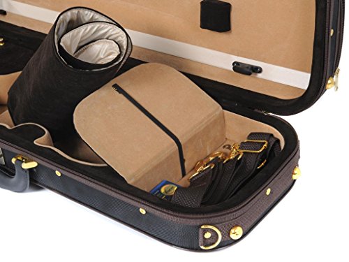 image for ADM Luxury Full Size Oblong Shape Lightwight Violin Case with Hygromet