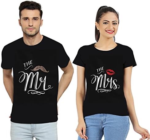 Unisex Couple T-Shirts - Pack of 2 (Themr&mrs-03)