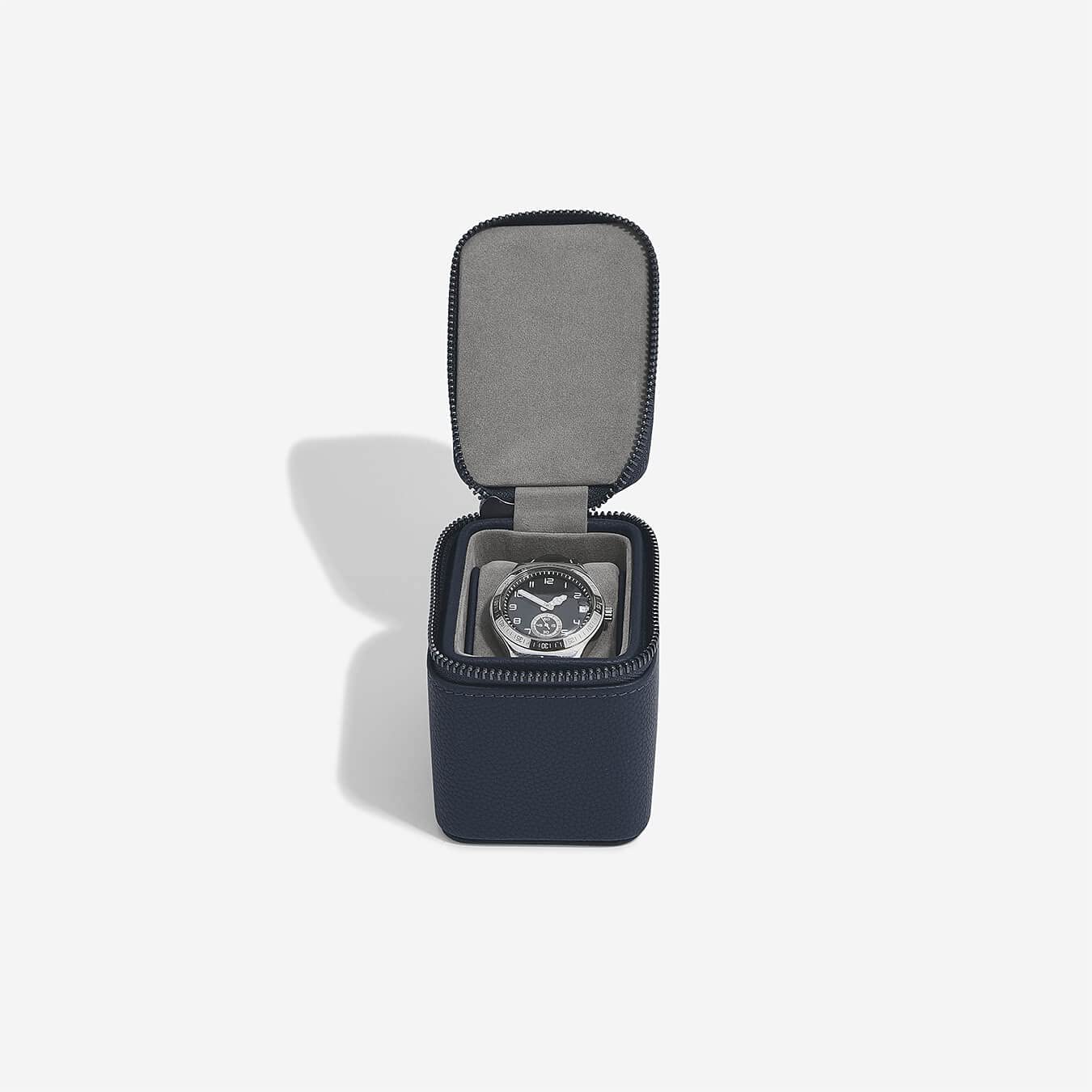 Stackers Navy Blue Small Zipped Watch Box