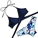 RXRXCOCO Womens Padded Push-up Bikini Set Bathing Suits Two Pieces Swimsuit Navy
