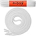 Miscly 3 Pairs Flat Shoelaces 5/16″ Wide - Shoe Laces for All Types of Shoes & Sneakers (54″, White)