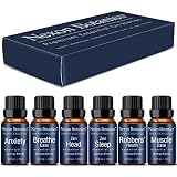 Nexon Botanics Essential Oil Blends Set - Best Essential Oils Blends for Diffuser and Aromatherapy - Anxiety, Breathe Ease, Muscle Ease, Robber's Health, Zen Head, Sleep -Essential Oil Kit 6 x 10 ml