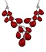 Groovy Jewels Red Stone Teardrop Cabochon Bib Necklace with Matching Earrings