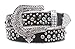 Snap On Western Cowgirl Alligator Rhinestone Fleur De Lis Studded Leather Belt