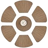 famibay Round Placemats for Round Table Set of 6 Wedge Kitchen Place Mats with 1 Round Piece Heat Insulation Stain-Resistant Vinyl Woven Place Mats Non-Slip Washable Table Mats Pack of 7 Brown