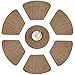 famibay Round Placemats for Round Table Set of 6 Wedge Kitchen Place Mats with 1 Round Piece Heat Insulation Stain-Resistant Vinyl Woven Place Mats Non-Slip Washable Table Mats Pack of 7 Brown