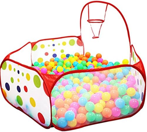Aircoo Kids Ball Pit Ball Tent Toddler Ball Pit with Basketball Hoop and Storage Bag Sea Ball Pool for Fun Healthy Toddlers Kids Playpen Play Time with Indoor Playhouse | 4 Ft / 120CM |