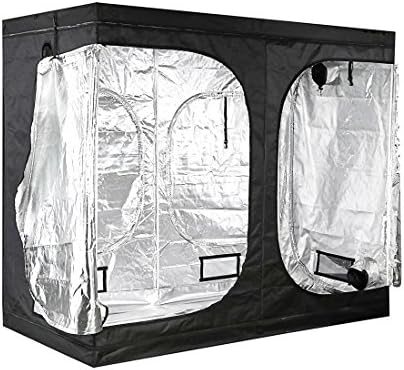 A1KINGDOM [UPGRADED CONNECTORS] 96"x48"x80" Hydroponic Mylar Grow Tent 4'x8' with Removable Floor Tray for Grow Light and Indoor Seeding Growing Plant