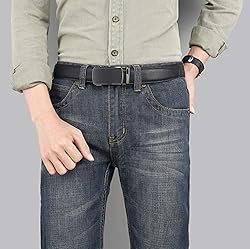 guvoosm Ratchet Belts for Men Leather Dress Suit