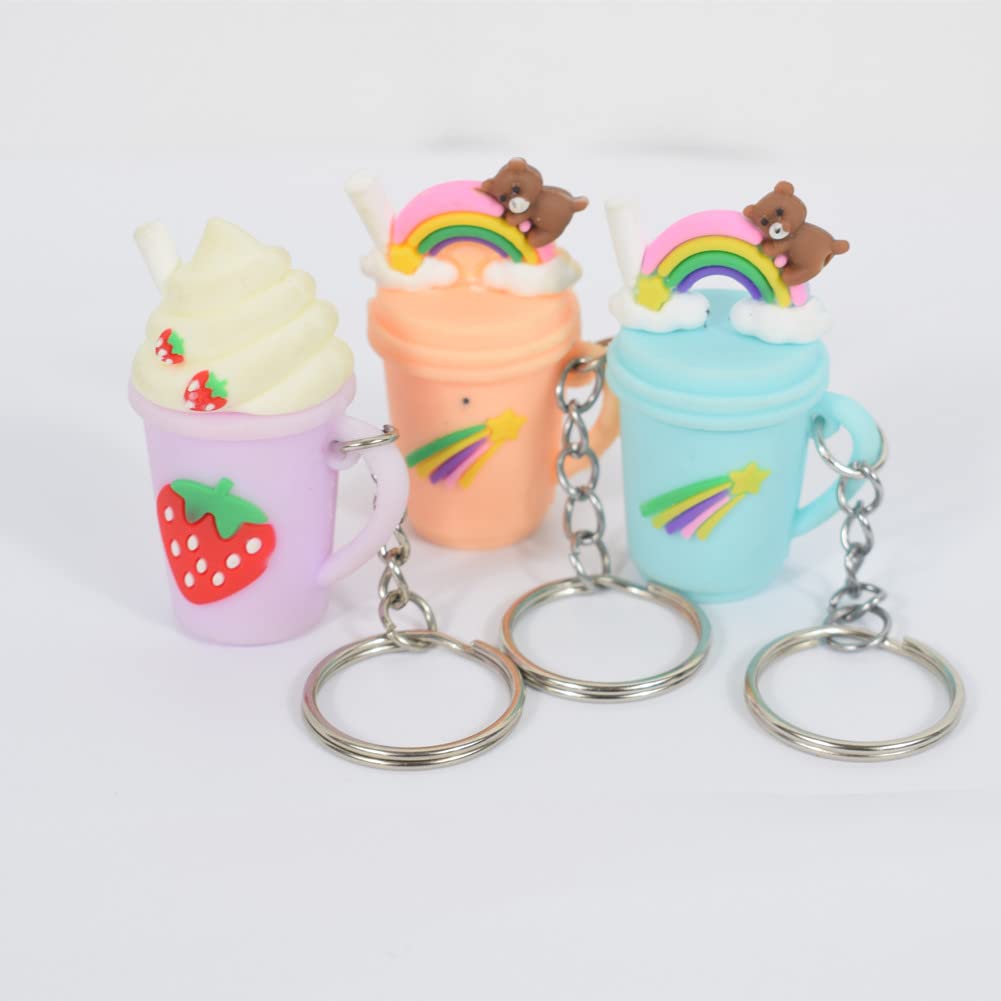 50PCS Bulk Keychains, 1 Inch Key Rings and Chain