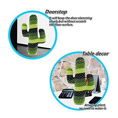 EDLDECCO Artificial Handicraft Fabric Cactus Decorative Plush Gift for Your Home Décor Table Décor Bedroom and Office-Light Green and Dark Green Strip
