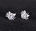 18k White Gold Plated Swarovski Crystal Zircon Mini Cute Lovely Cat Earrings Stud E160