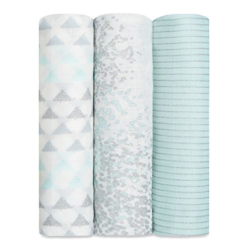 aden + anais Silky Soft Metallic Swaddle Baby Blanket, Viscose Bamboo