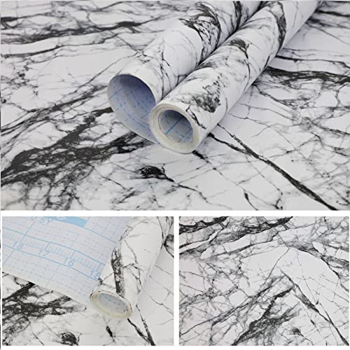 Contact Paper White Countertops Contact Wallpaper with Waterproof,Self