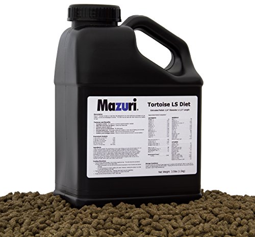 Mazuri Tortoise LS Diet (Not Original Tortoise Diet), A High Fiber Diet Designed For Dry Land Herbivorous Tortoises Such As Gopher, Sulcata, Galapagos, And Other Herbivorous Reptiles As Well, 4 lbs.
