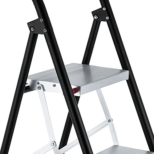 Mophorn Aluminum Hand Truck 2 In 1 Step Ladder Folding Cart Dolly 175 LBS Step Ladder Hand Cart