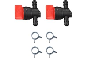 Buckbock 1/4" Inline Gas Fuel Shut Cut Off Valve for 493960 698183 698181 697947 9494768 5019H 5019K Small Engine Lawn Mower Parts 2pcs