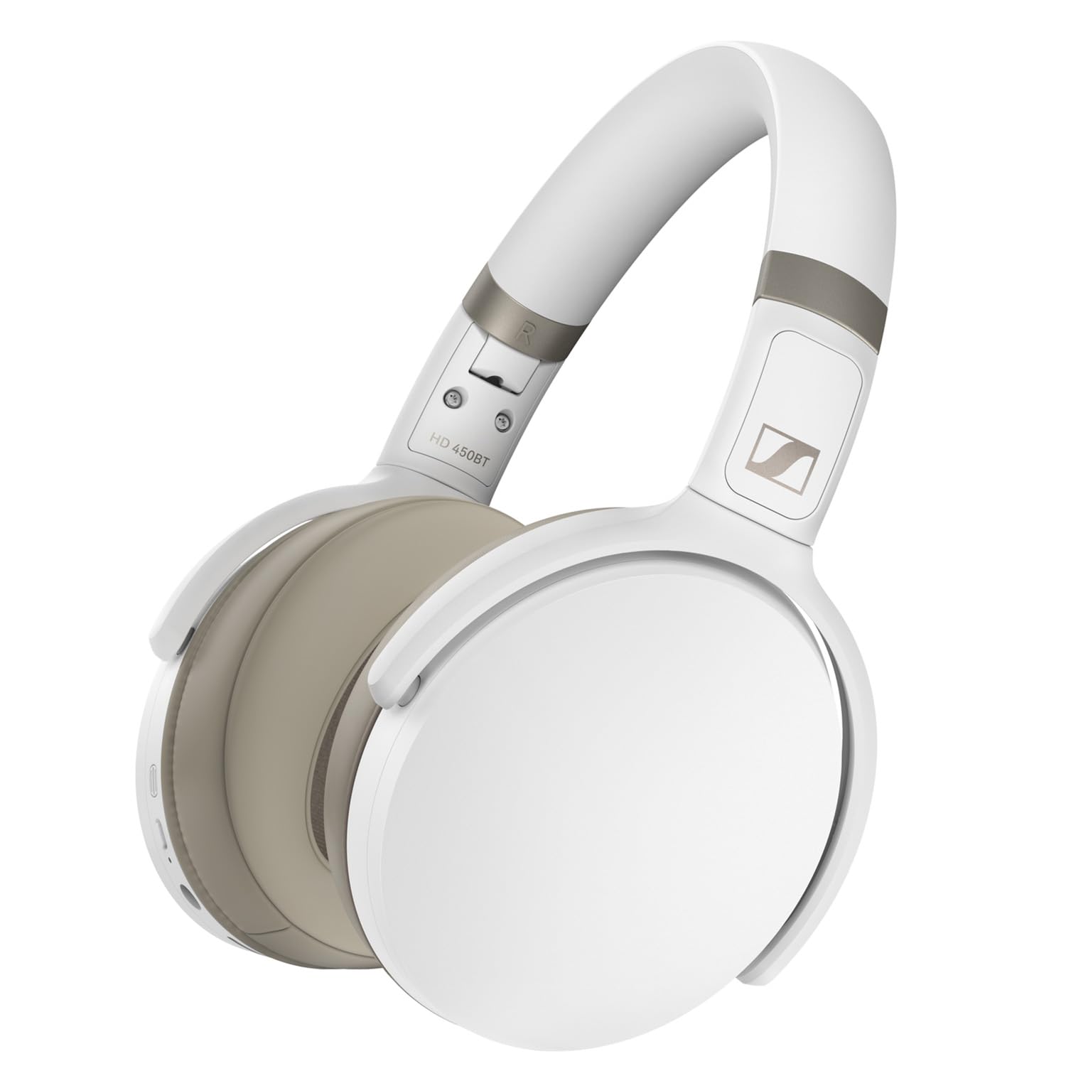 Photo 1 of Sennheiser HD 450BT Bluetooth 5.0 Wireless Headphone with Active Noise Cancellation - 30-Hour Battery Life, USB-C Fast Charging, Virtual Assistant Button, Foldable - White