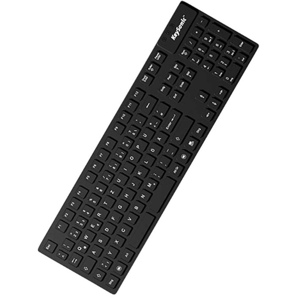 KeySonic KSK-8030 IN (DE) Industrial Keyboard, USB Wired, Waterproof, Dustproof (IP68), Silicone, Black