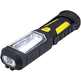 LED Flashlight High &amp; Low 15-Hour Battery Life on Full Charge - 2 Pack - Magnetic Base for Convenient Attachment to Metal Surfaces , Includes 3 AA Batteries