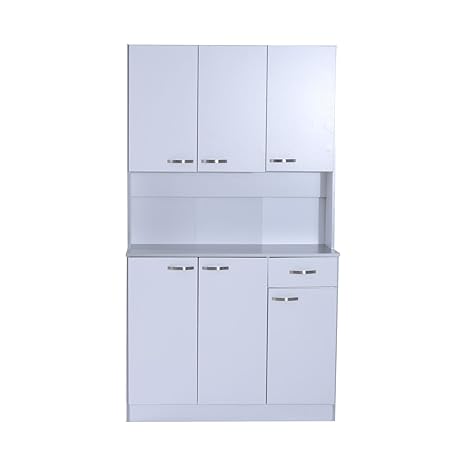 Amazon Com White Shelf Cupboard Wooden Stylish Microwave