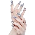 5Pcs Finger Tip Rings for Women, Adjustable Opening Nail Art Charms Accessories, Claw Rings, Irregular Fingertip Armor Ring Punk Jewelry Set