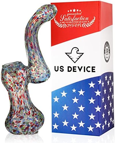 US DEVICE Big 6.5 Inch Water Thick Durable Glass Beautiful Handcrafted Made in the USA