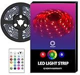LED Light Strip Battery Powered LED Strip Lights with 24 Key RF Remote - RGB LED Strip Rope Lights USB TV Backlight Kit,6.56ft - Waterproof Flexible LED Strip Lighting Battery Operated LED Tape Light