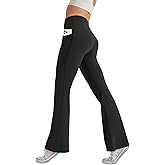 SEAJOJO Women's High Waist Flare Yoga Pants Tummy Control Casual Bootcut Leggings with Side Pockets