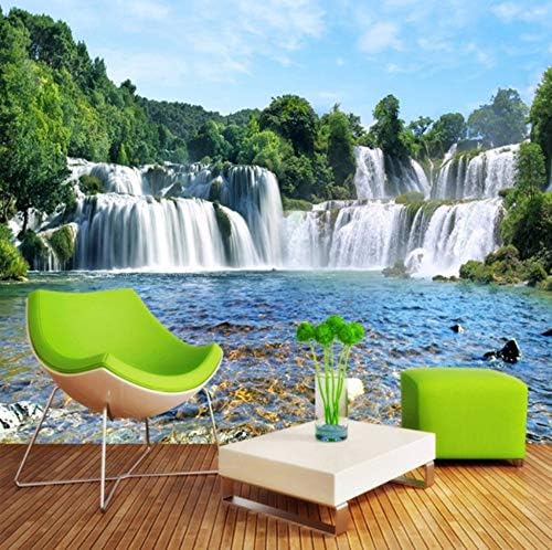Keshj Custom Photo Wall Paper 3D Modern Living Room Sofa Tv Background Wallpaper Waterfall Landscape Mural-120cmx100cm