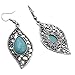 Gprince Retro Design Leaf Turquoise Necklace Earrings Fashion Jewelry Set