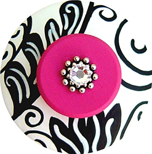 Amazon Com Hand Painted Jeweled Black White And Hot Pink