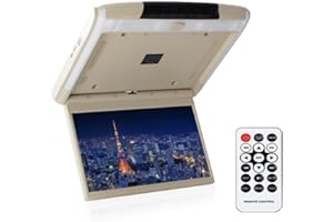 KUNFINE 11.6 Inch mp5 Car Roof Mounted Monitor Auto Ceiling Screen HD Video Vehicle Flip Down Overhead Multimedia Player Beig