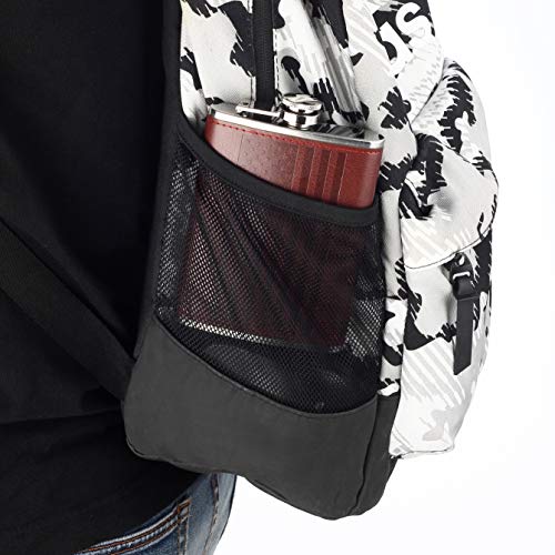 YFS Whiskey Flask With American Flag for Liquor and Funnel, 8 Oz Leak Proof Stainless Steel Pocket Hip Flask with Soft Touch Leather Cover, Brown Flask for Men
