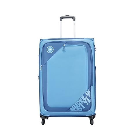 Skybags Zumba Unisex Polyester Large Soft Luggage Blue Suitcase