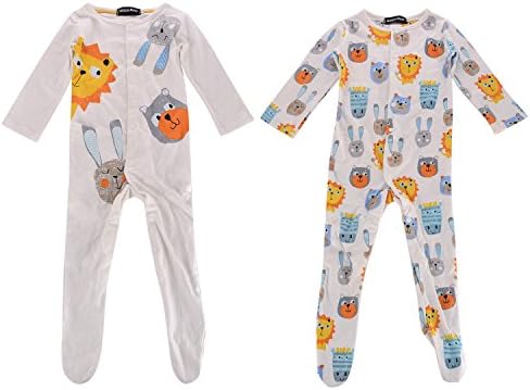 Baby Boys Rompers, 2pcs Colorful Lion Footed Jumpsuit Pajamas Sets (0-6 Months)