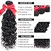 Alibeauty Brazilian Water Wave Bundles with Closure 9A Unprocessed Virgin Human Hair Weave 3 Bundles with Closure Natural Black Remy Hair Extensions (20 22 24+18inch)