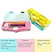Lemon Ribbon Multifunction Pencil Box Set with Plastic Holder Flat Magnetic Lid Hardtop Waterproof Outside Cute Pop Out School Individual Pen Storage Case for 90s Girl School Kids Gift