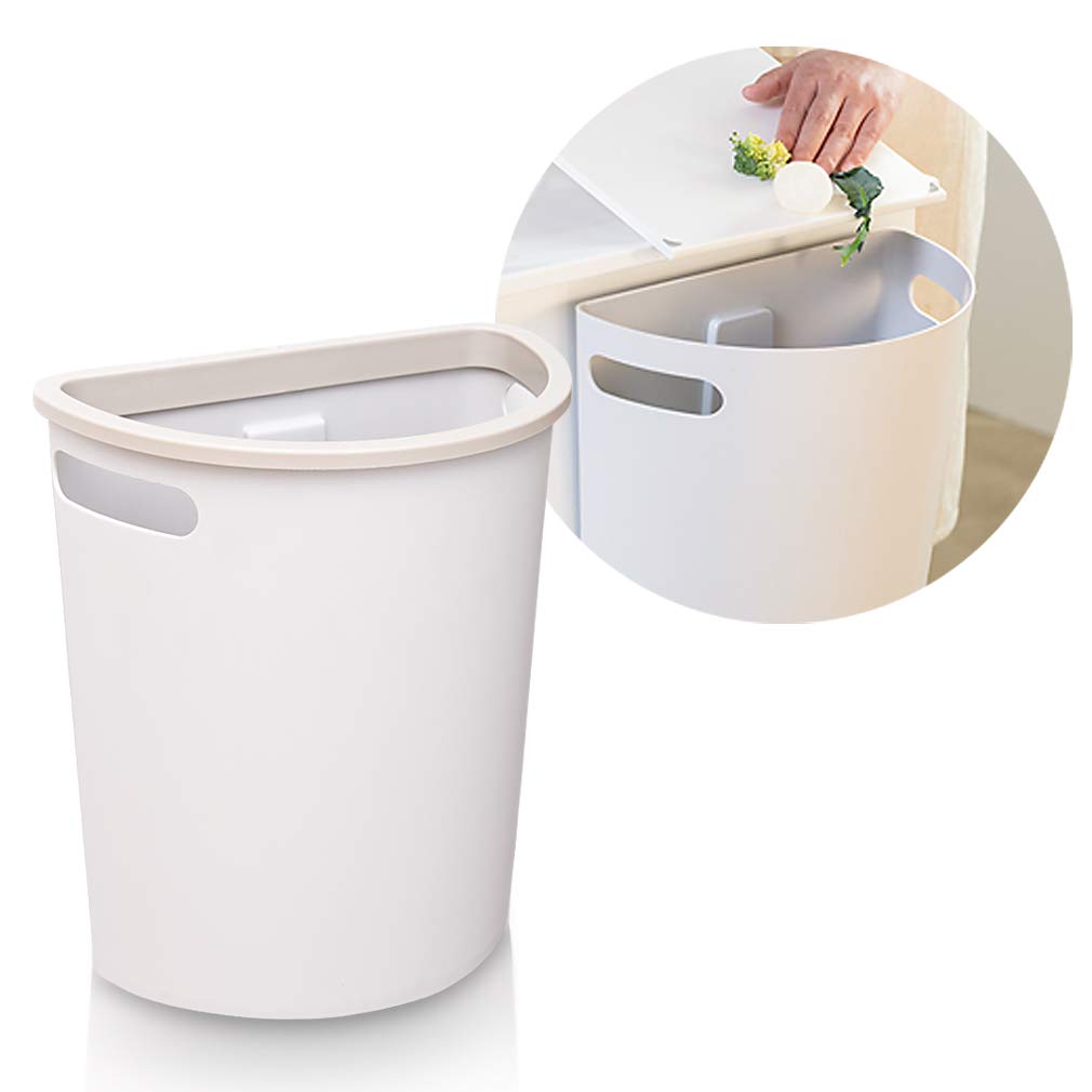 SUBEKYU Small Trash Can, Hanging Waste Bin Under Kitchen Sink, Plastic