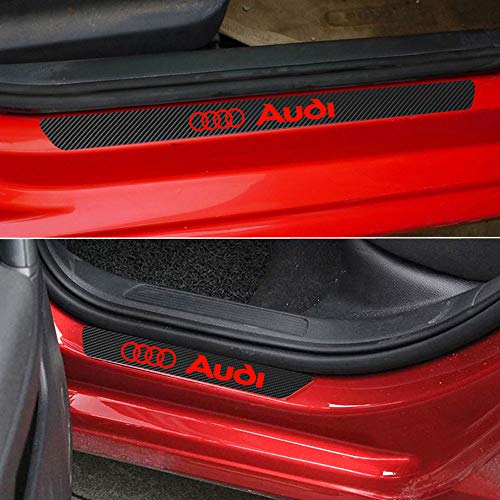 Protections Seuil De Porte Carbone Pour Audi A5 - Kit 4 Pièces Avant/arrière - Adhésif 3M - Antidérapant