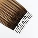 AmazingBeauty Sun-kissed Balayage Extensions Human Hair Invisible Double Sided Real Remy Human Hair Skin Weft, 50g/20pcs, Caramel Blonde with Chocolate Brown B4-27, 20 Inch
